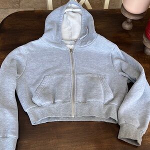 Blank grey crop hoodie